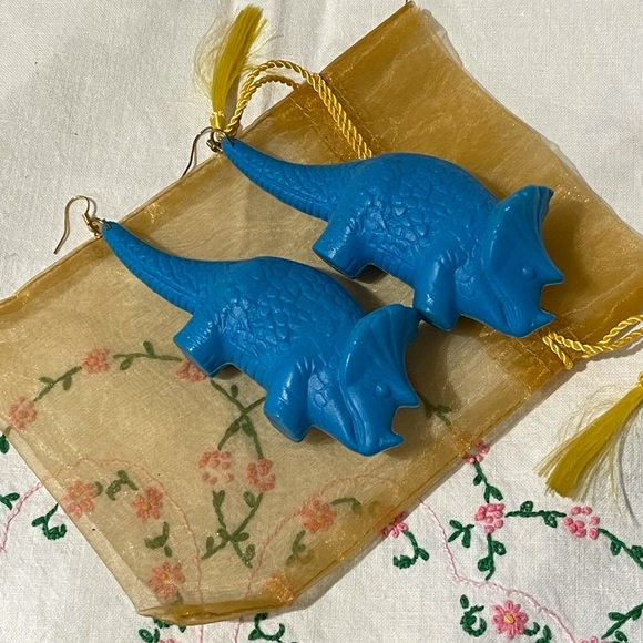 Triceratops Baby Blow Mold Earrings - Picture 6 of 8